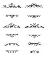 Vintage vector swirl frame set