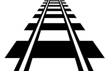 Vías de trenes alejándose. 