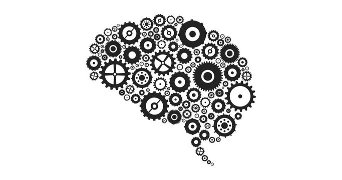 Brain Concept Of Cogs And Gears Spinning Animation Saved With Alpha Channel