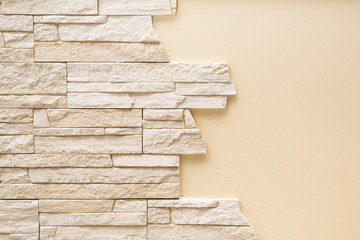 Obraz premium pattern of decorative white slate stone wall surface