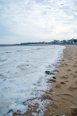 Vague de froid plage de Fouras Charente Maritime France