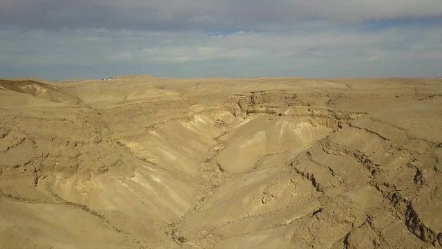 Aerial footage of the negev desert in israel