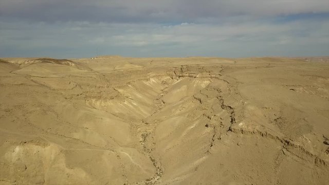Aerial footage of the negev desert in israel