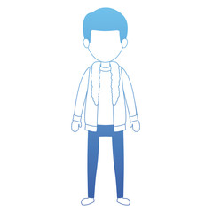 young man with winter clothes