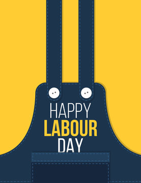 Labour day poster background in yellow and blue