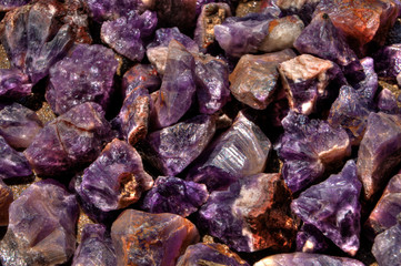 Closeups of Canadian Amethysts when wet