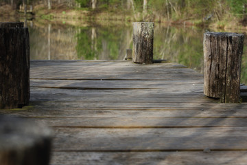"Dock Stock II" locust and pine dock overlooking lake