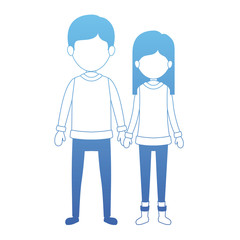 couple with winter clothes characters