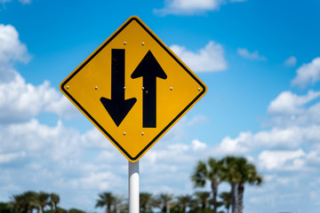 Two Way Directional Arrows Sign