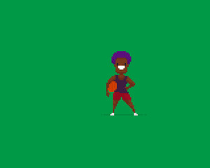 Pixel art basketball player 