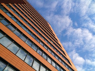 facade of a modern building against the sky, business and urban architecture