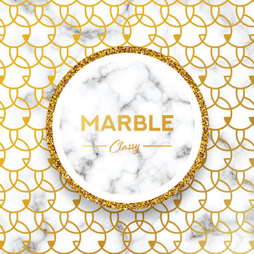 Marble with gold glitter Abstract Background Design Template