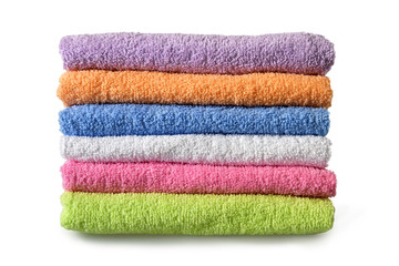 Bath towels isolated on white background