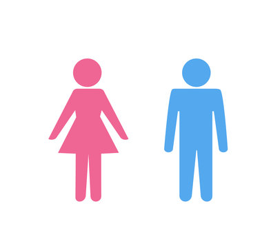 
Vector man and woman icons, toilet sign, restroom icon, minimal style, pictogram 