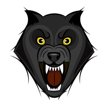 wolf growls vector