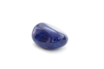 Blue agate mineral on the white background