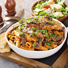 Vodka chicken pasta with marinara sauce