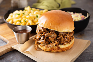 Pulled pork sandwich with bbq sauce