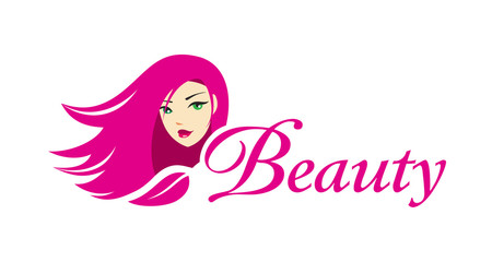 Beauty salon young woman logo template