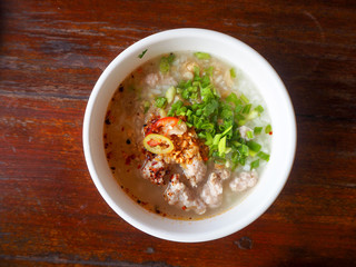 Thai breakfast. American breakfast