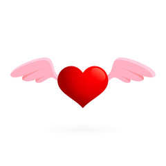 Heart with wings illustration.