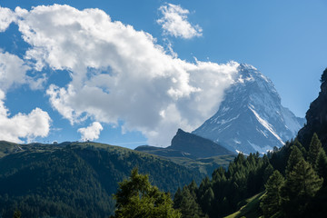 Fototapeta premium Typical view on one of the most famous peaks in the world, on Matterhorn