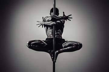 Pole dancing man