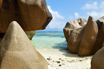 Fototapeta na wymiar Tropical beach on Seychelles islands