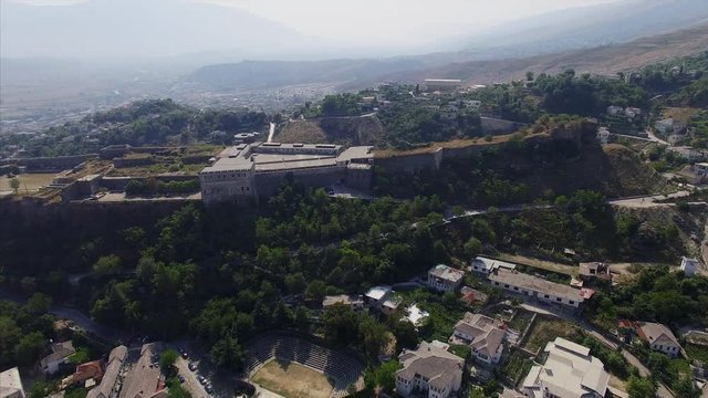 View overlooking castle in Albania
