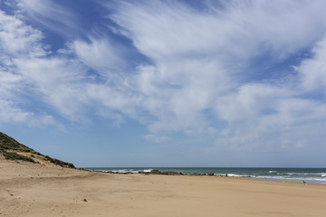 Typical wild beach in Tangier