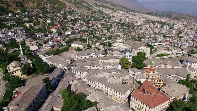 Overhead view of Albanian houses