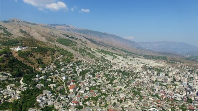 City near mountains in Albania