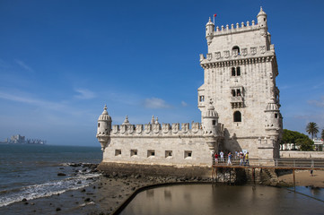 Fototapeta na wymiar Belem Tower (Tower of St. Vincent), Lisbon, Portugal