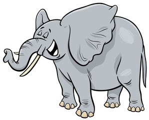 African gray elephant animal cartoon character