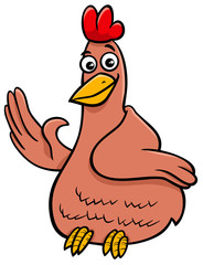 hen or chicken character cartoon illustration