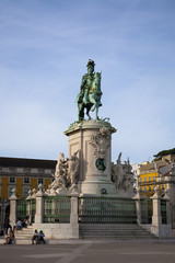 Fototapeta na wymiar Statue of King Jose I, Commerce Square, Lisbon, Portugal