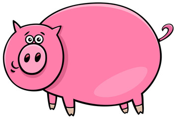 funny comic pig character cartoon illustration