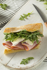 Homemade French Ham and Brie Baguette Sandwich