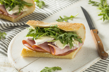 Homemade French Ham and Brie Baguette Sandwich