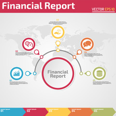 Fototapeta na wymiar five points financial report infographic banner template concept for business report