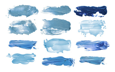 collection of abstract acrylic brush strokes blots