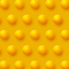 Abstract spheres background. 3d yellow balls. Vector illustration.