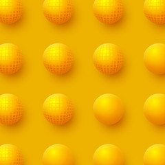 Abstract spheres background. 3d yellow balls. Vector illustration.