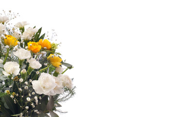 Flower bouquet on white background