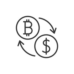 Bitcoin to dollar exchange icon