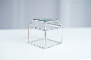 Decorative Glass Display Box Square. Square transparent glass gift box. Clear Square Gift Box,...