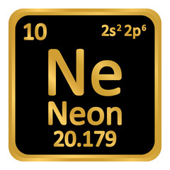 Periodic table element neon icon.