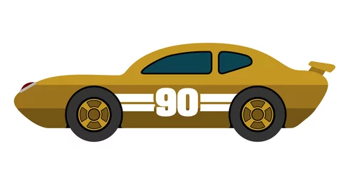 Stickers pour porte Course de voitures Isolated racing car icon