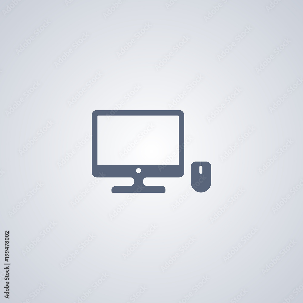 Poster monitor and mouse icon