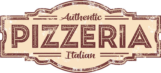 Panele Szklane  Znak restauracji w stylu Vintage Pizzeria
